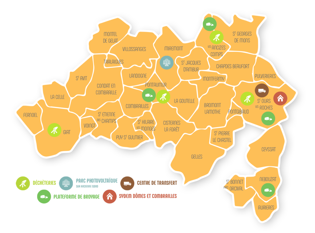 Carte du territoire du SYDEM