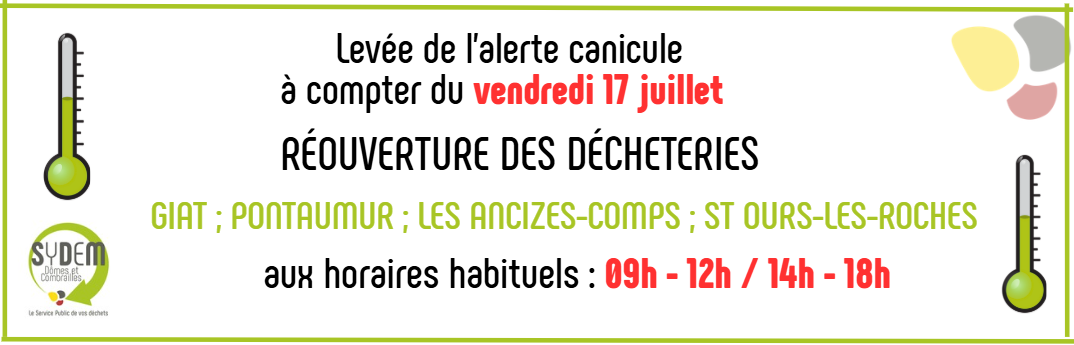 FERMETURE EXCEPTIONNELLE DES DECHETERIES