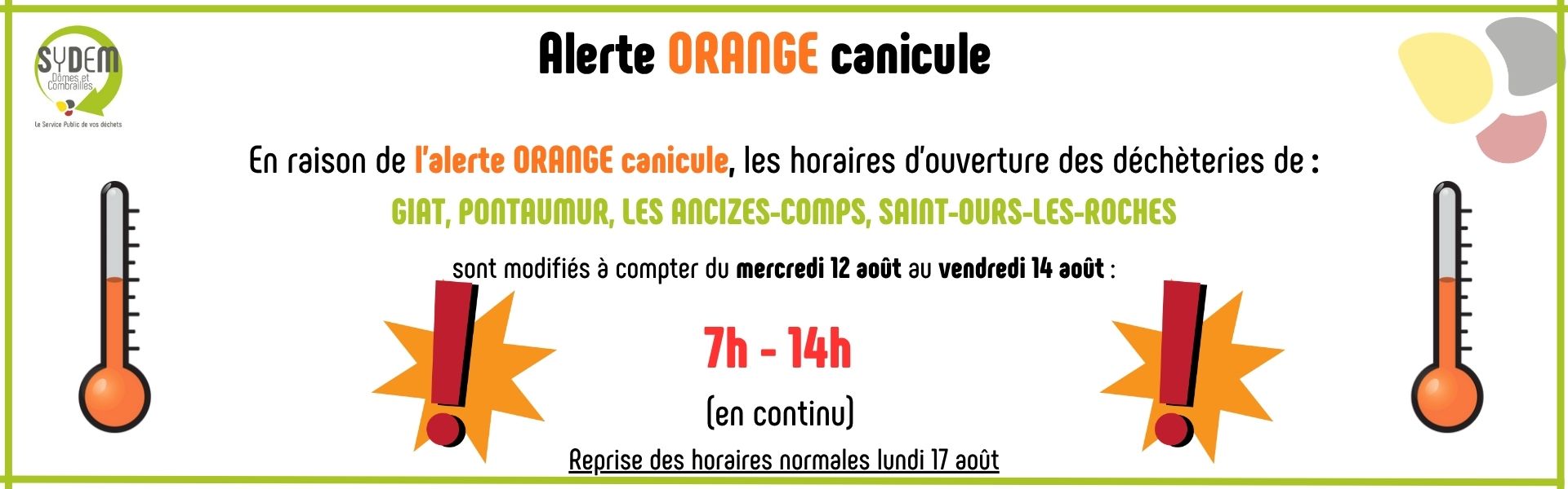 [ALERTE ORANGE CANICULE]