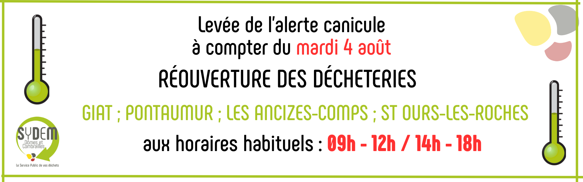 HORAIRES CANICULE